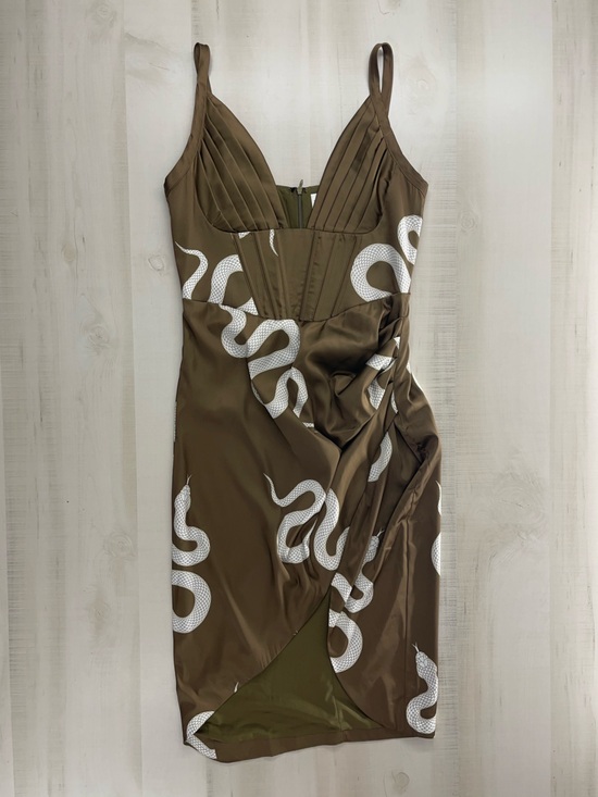 Averie Dresses & Skirts - AVERIE corset corina snake printed sexy event dress green silky M